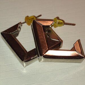 Square Silver Stud Earrings